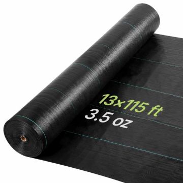 Nezāļu aizsargaudums VEVOR 13 * 115FT100, Melna, 4 × 35,1 m
