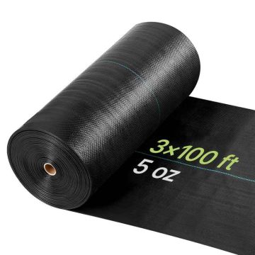 Nezāļu barjeras audums VEVOR 3*100FT168, Melns, 0,9 × 30,5 m