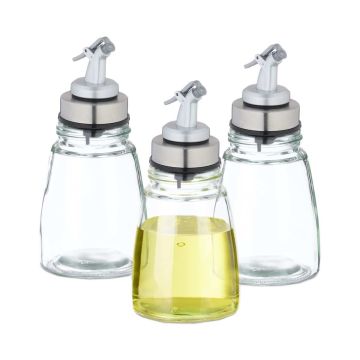 Dozēšanas pudeļu komplekts Relaxdays, 3 gab., pa 200 ml, 7 × 14 × 7 cm