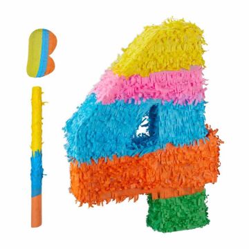 Piñata Relaxdays, skaitlis 4, 35,5 × 50,5 × 7,5 cm