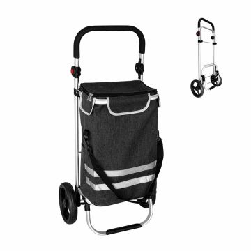 Iepirkumu ratiņš Relaxdays, 45 l, Melna, 49 × 104 × 38 cm