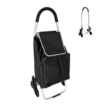 Iepirkumu ratiņi Relaxdays, 45 l, kāpņu riteņi, Melna, 101 × 48 × 38 cm