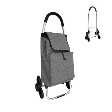 Iepirkumu ratiņi Relaxdays, 45 l, kāpņu riteņi, Pelēka, 101 × 48 × 38 cm