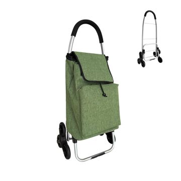 Iepirkumu ratiņi Relaxdays, 45 l, kāpņu riteņi, Zaļa, 101 × 48 × 38 cm