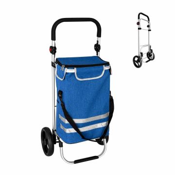 Iepirkumu ratiņš Relaxdays, 45 l, Zila, 49 × 104 × 38 cm