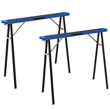 Комплект козел для распиловки, 2 шт, Синий/чёрный, 99,5 × 36,5 × 78,5 см