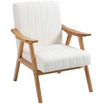 Krēsls Homcom 68x74x82cm, krēmkrāsas/gaiši brūnā krāsā