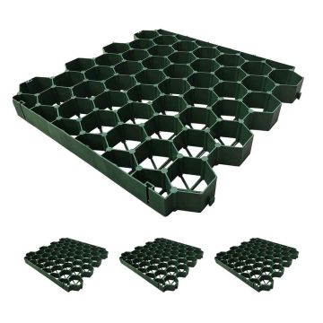 Plastmasas grants režģi Relaxdays, 4 gab., 1 m², 4 × 50 × 50 cm
