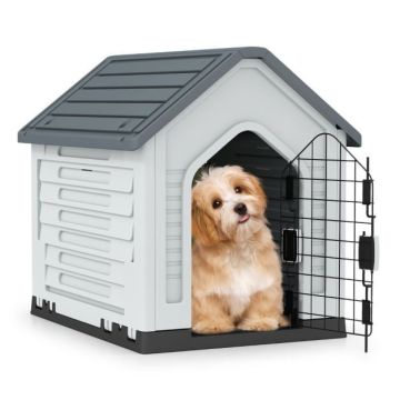 Plastic dog house, Grey, 66.5 × 52 × 60 cm