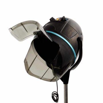 Hair dryer hood with adjustable stand