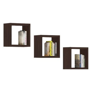 3 plauktu komplekts NORE K 25x25cm, tumši pelēks