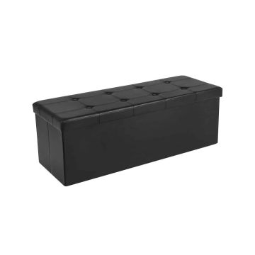 Polsterēts sols ar uzglabāšanas vietu 110 cm, melns