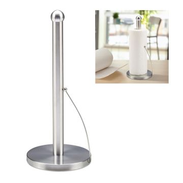 Держатель для бумажных полотенец Relaxdays, Серебристый, Ø 15 × 35 см