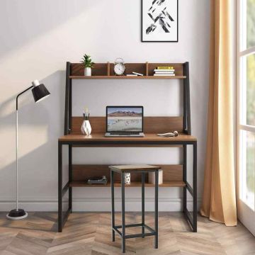 Industrial bar stool set, 4 pcs., wooden surface, iron frame, 100 kg