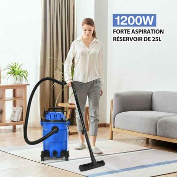 Industrial vacuum cleaner, 25 l, Blue, 33.5 × 33.5 × 61 cm