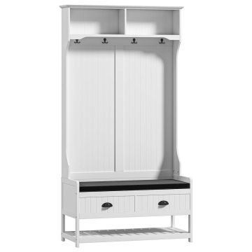 Прихожая шкаф Homcom 89x42x172см, бело-черный