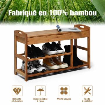 Hallway bench, 3-tier, 78.74 × 49.53 × 29.21 cm