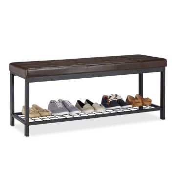 Скамья для прихожей Relaxdays 10023311_93, XXL, 115 × 49 × 40 см