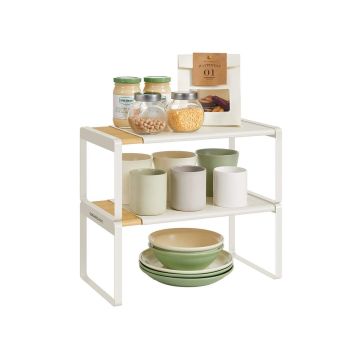 SONGMICS HOME KCS051N01 Spice Rack, 2 pcs, Beige/White