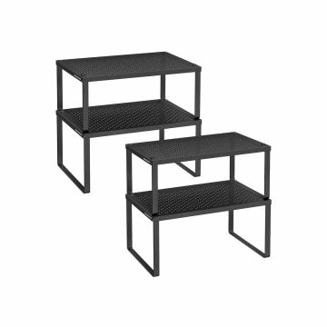SONGMICS KCS006B01 Spice Rack Set, 4 pcs, Black