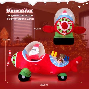 Inflatable Christmas decoration, 3 LED lights, 220 × 150 × 120 cm