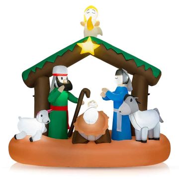 Inflatable Christmas nativity scene, 7 LED lights, 172 × 76 × 180 cm