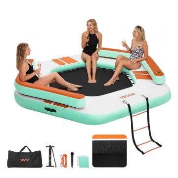 Piepūšama peldošā platforma VEVOR HD260B, 2,6 × 2,6 × 0,15 m