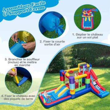 Inflatable children's castle, for 2 children, Multicolored, 337 × 325 × 265 cm