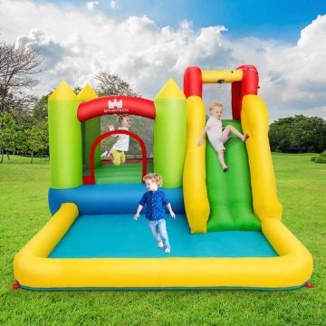 Inflatable water slide, with 3 play areas, 352 × 288 × 191 cm