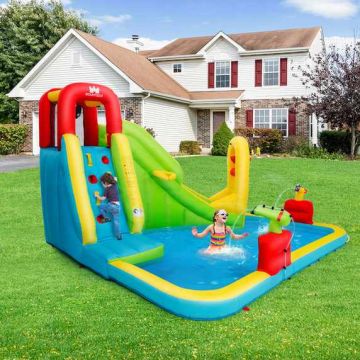 Inflatable water slide, with climbing wall and pool, 400 × 335 × 230 cm