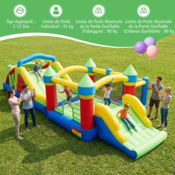 Inflatable play castle, with double slide and 50 balls