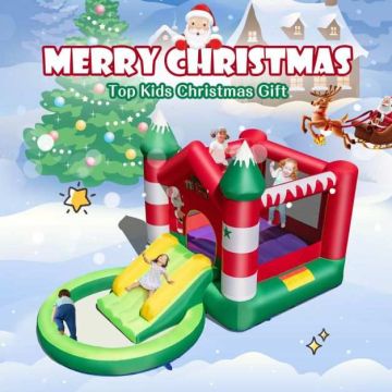 Inflatable trampoline, With slide and ball pit, 389.89 × 210.82 × 220.98 cm