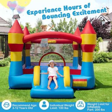 Inflatable children's trampoline, 3 in 1, 379.73 × 279.4 × 220.98 cm