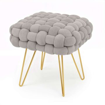 Пуф DOTTY, серо-золотой, 38 × 42 × 38 см