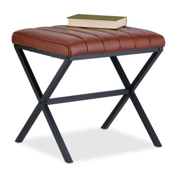 Taburete Relaxdays 10049957.0, Melna/brūna, 47 × 46 × 42 cm