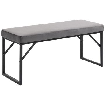 Mīksts sols Homcom 100x35x47cm, tumši pelēks/melns