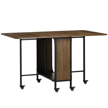 Ēdamistaba galds Homcom 130x80x74cm, melnas/brūnas krāsas