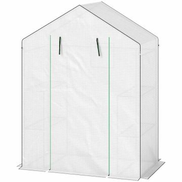 Siltumnīca Outsunny 143x74x190cm, baltā krāsā