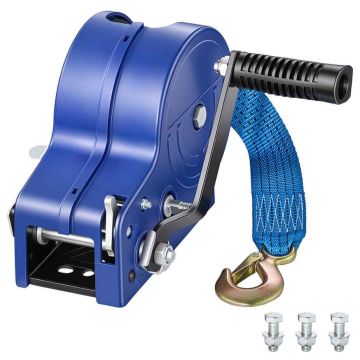 Manuālā laivas vinča VEVOR HW2500A, 1588 kg, 6,1 m siksna, 310 × 270 × 200 mm