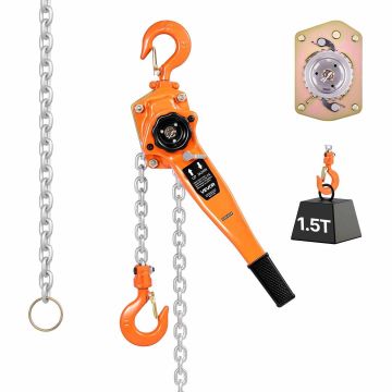 Ручная рычажная цепная таль VEVOR HSH-1.5T-3M, 1,5 т, 3 м, 650 × 140 × 175 мм