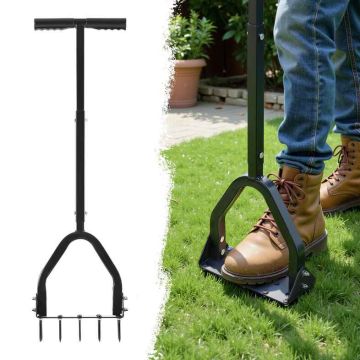 Manuālais zāliena aerators VEVOR TI-028, 15 smailes, 235 × 100 × 880 mm