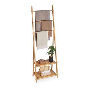 Dvieļu statīvs Relaxdays 10046291.0, 3 stangas, 2 plaukti, 53,5 × 153 × 30 cm