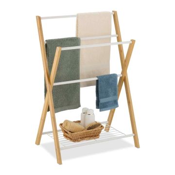 Dvieļu statīvs Relaxdays 10050753.0, 4 stieņi, 60,5 × 87 × 37,5 cm