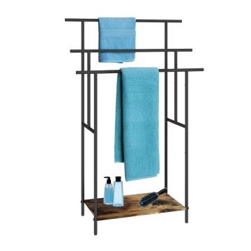Dvieļu statīvs Relaxdays 10052419.0, 3 šķērskoki, 68 × 100 × 30 cm