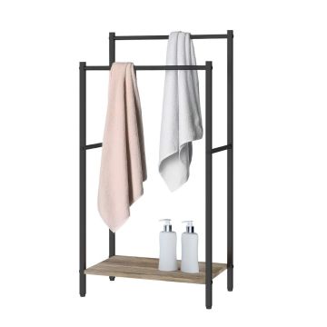 Стойка для полотенец Relaxdays, 2 перекладины и полка, 42 × 81,5 × 24 см