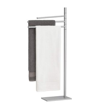 Dvieļu turētājs Relaxdays 10051347_55, 3 regulējama garuma stieņi, Sudraba, 33,5 × 83 × 14 cm