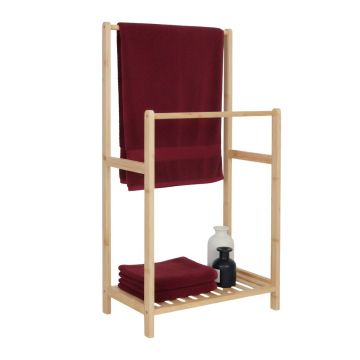 Стойка для полотенец Relaxdays, 2 перекладины и полка, 42 × 77,5 × 24 см