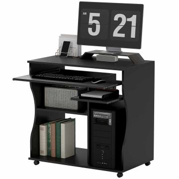 Письменный стол Homcom 80x48x75см, черный цвет