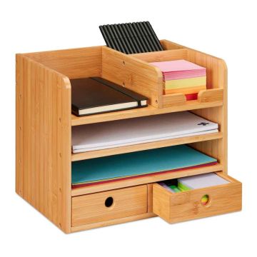 Biroja piederumu organizators Relaxdays, 2 atvilktnes, 33 × 26,5 × 24 cm