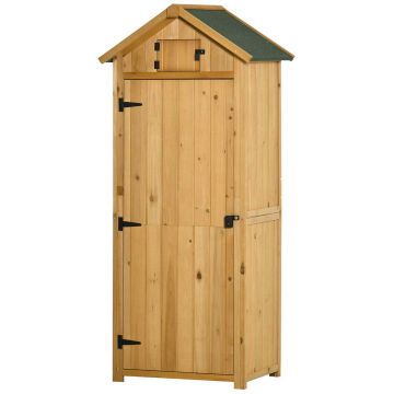 Dārza instrumentu skapis Outsunny 77x54.2x179cm., gaiši brūns
